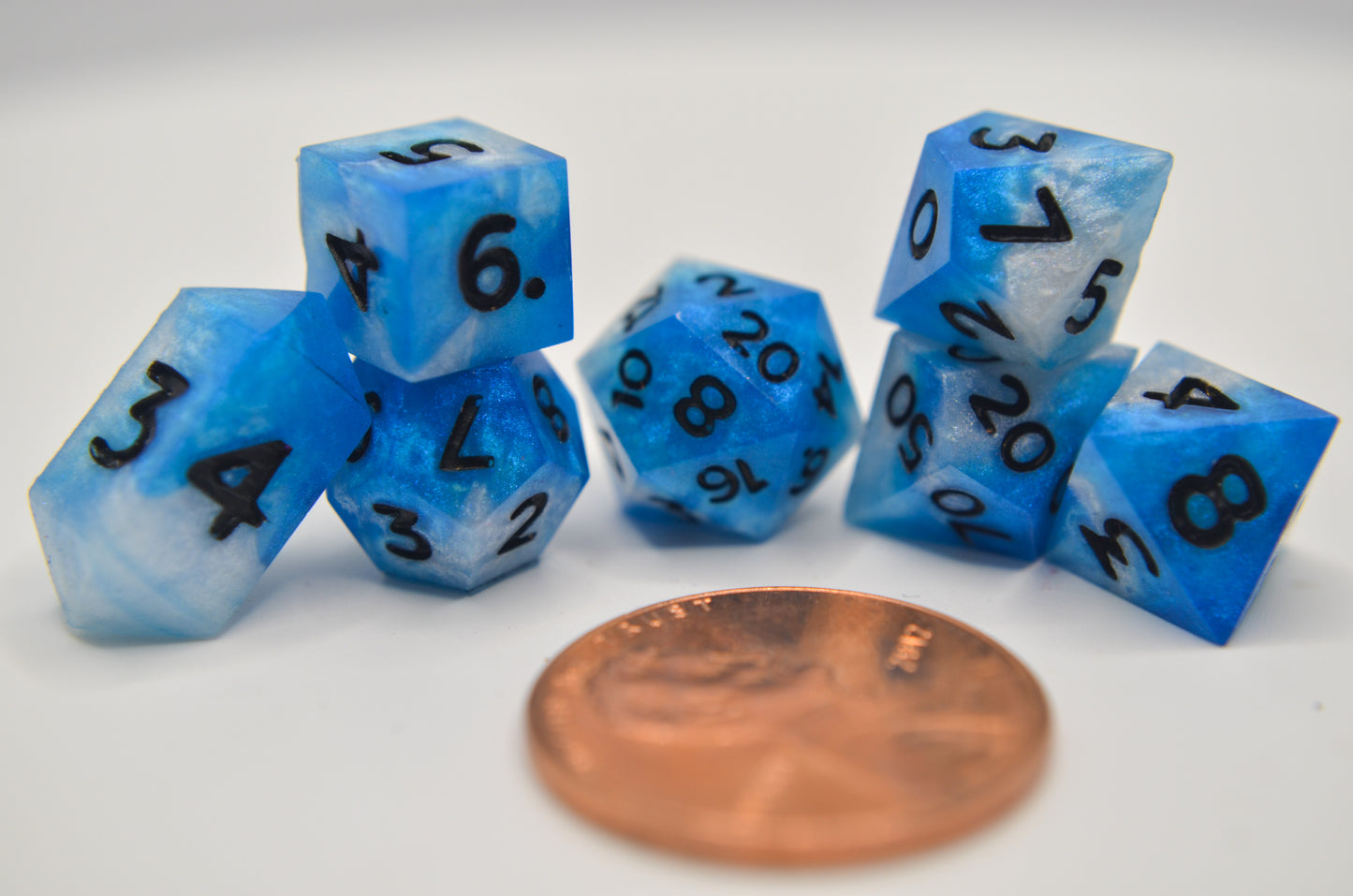 Blue and White Extra Mini Dice Set