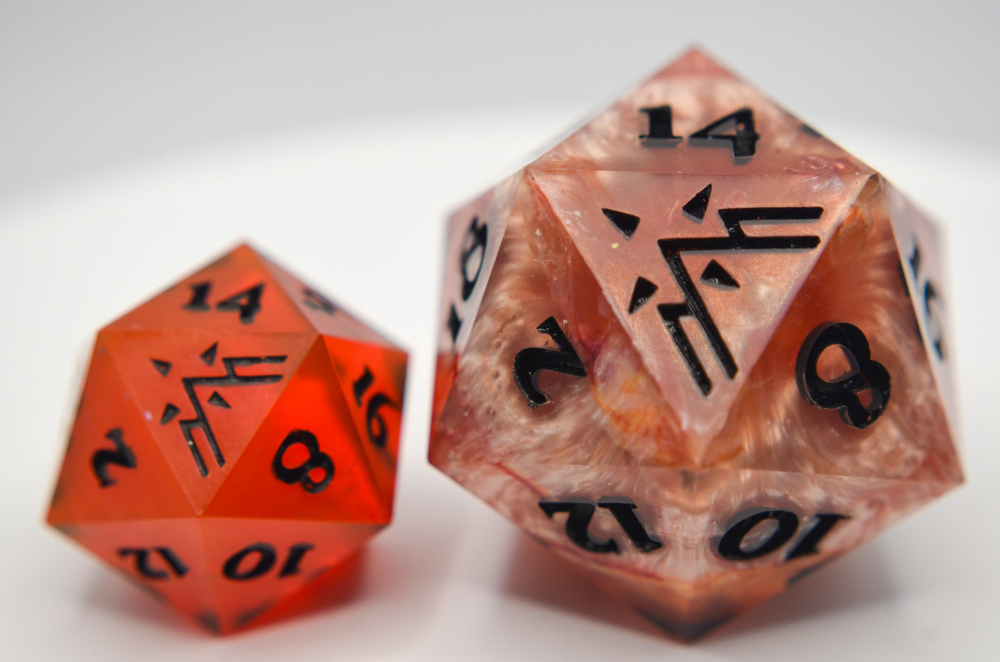 Swirls of Orange 30 mm Giant D20