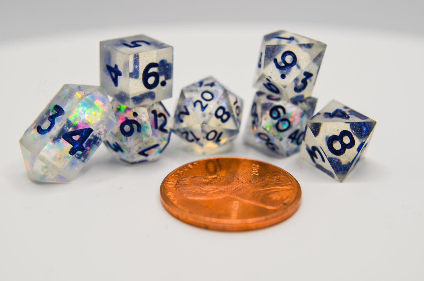 Clear Opal Extra Mini Dice Set
