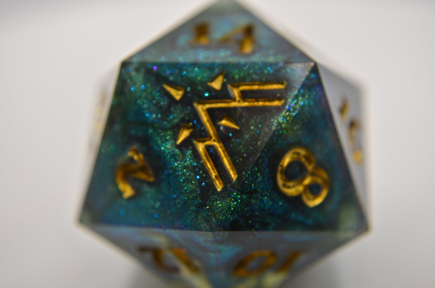Teal Glitter Giant D20
