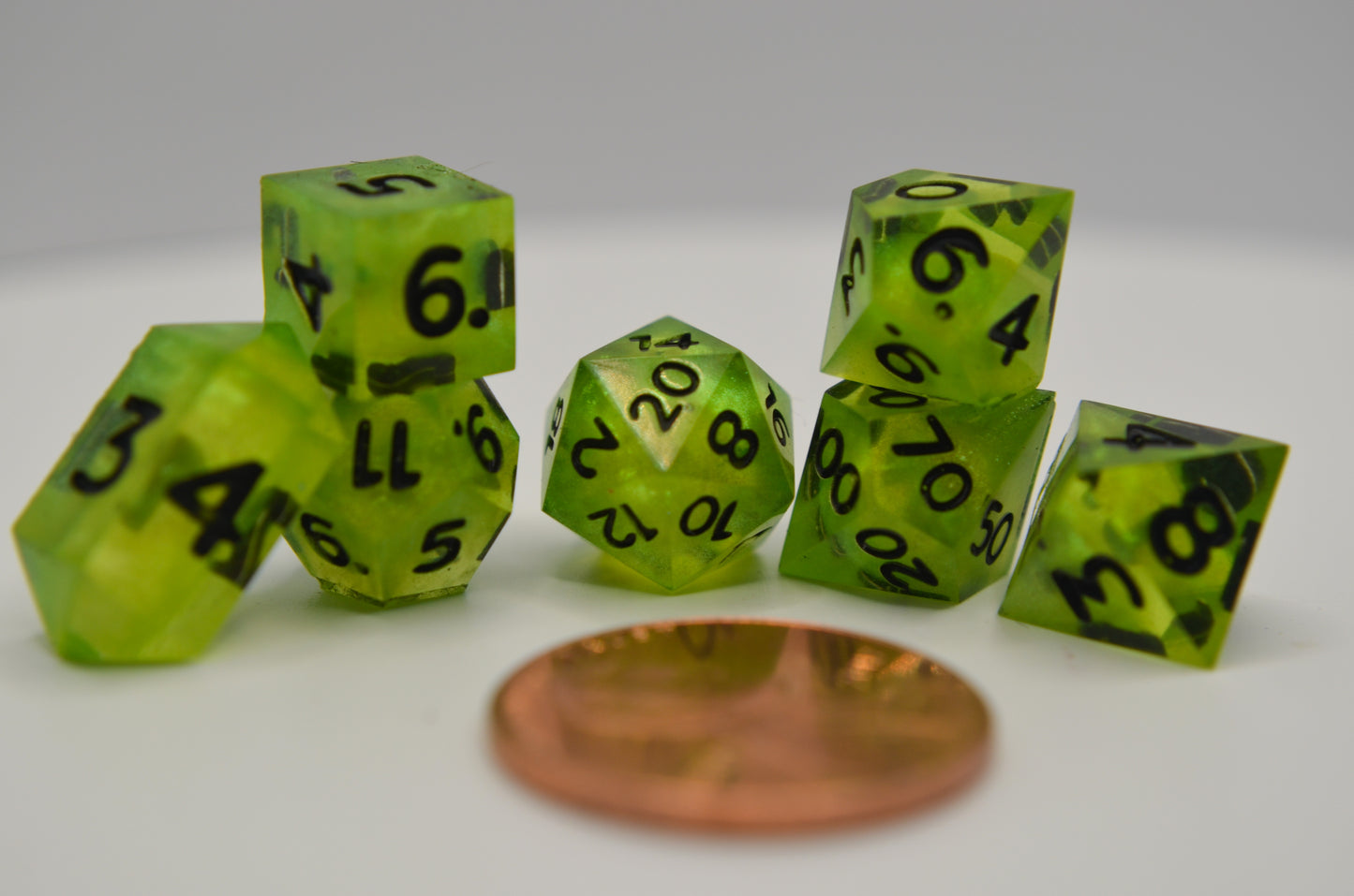 Bright Green Extra Mini Dice Set