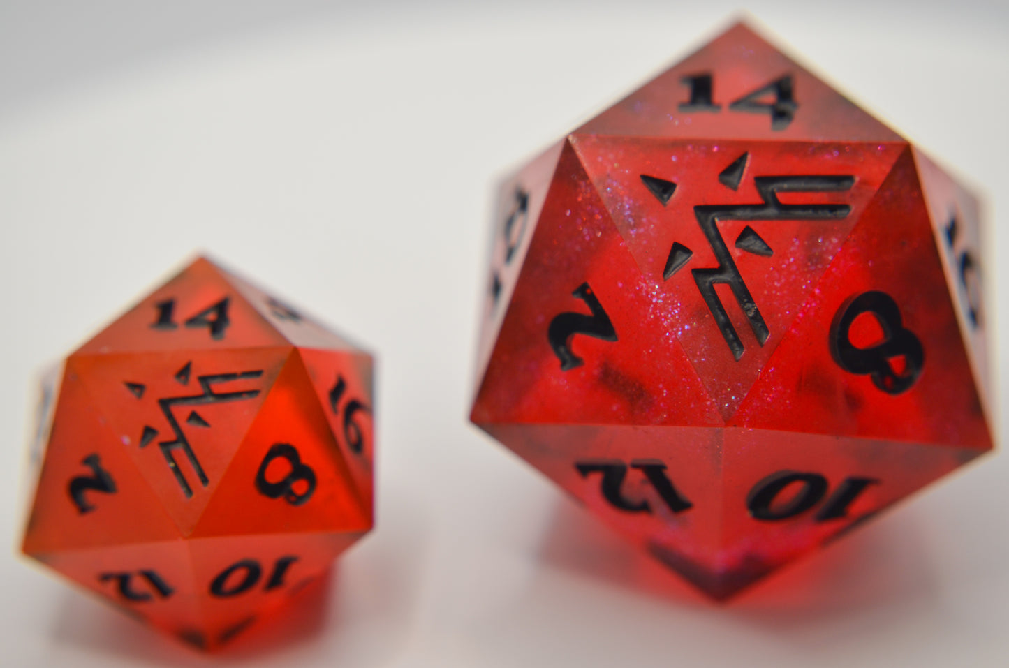 Ruby Red and Glitter Giant D20