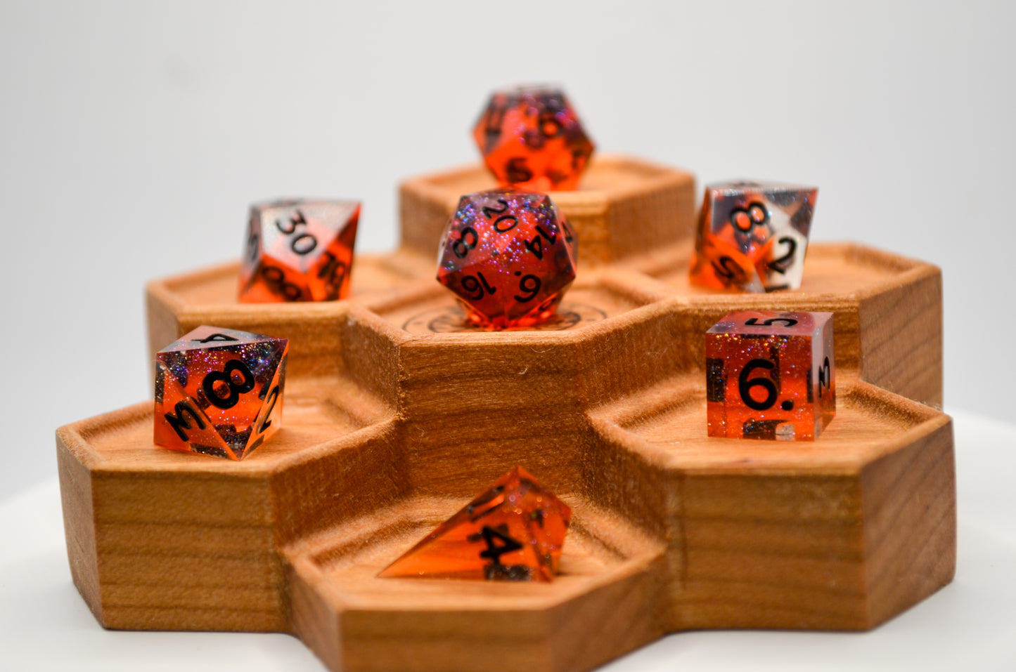 Red Glitter Mini 7 Piece Dice Set
