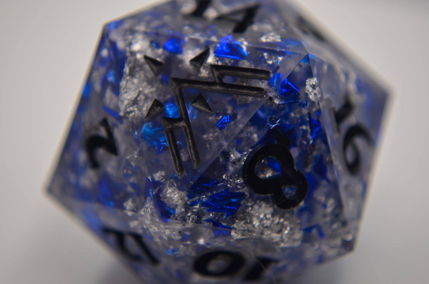 Sapphire and Silver Giant D20