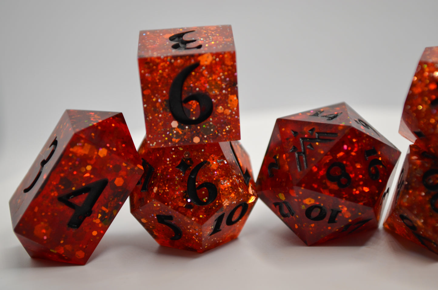 Burning Hands 7 Piece Dice Set