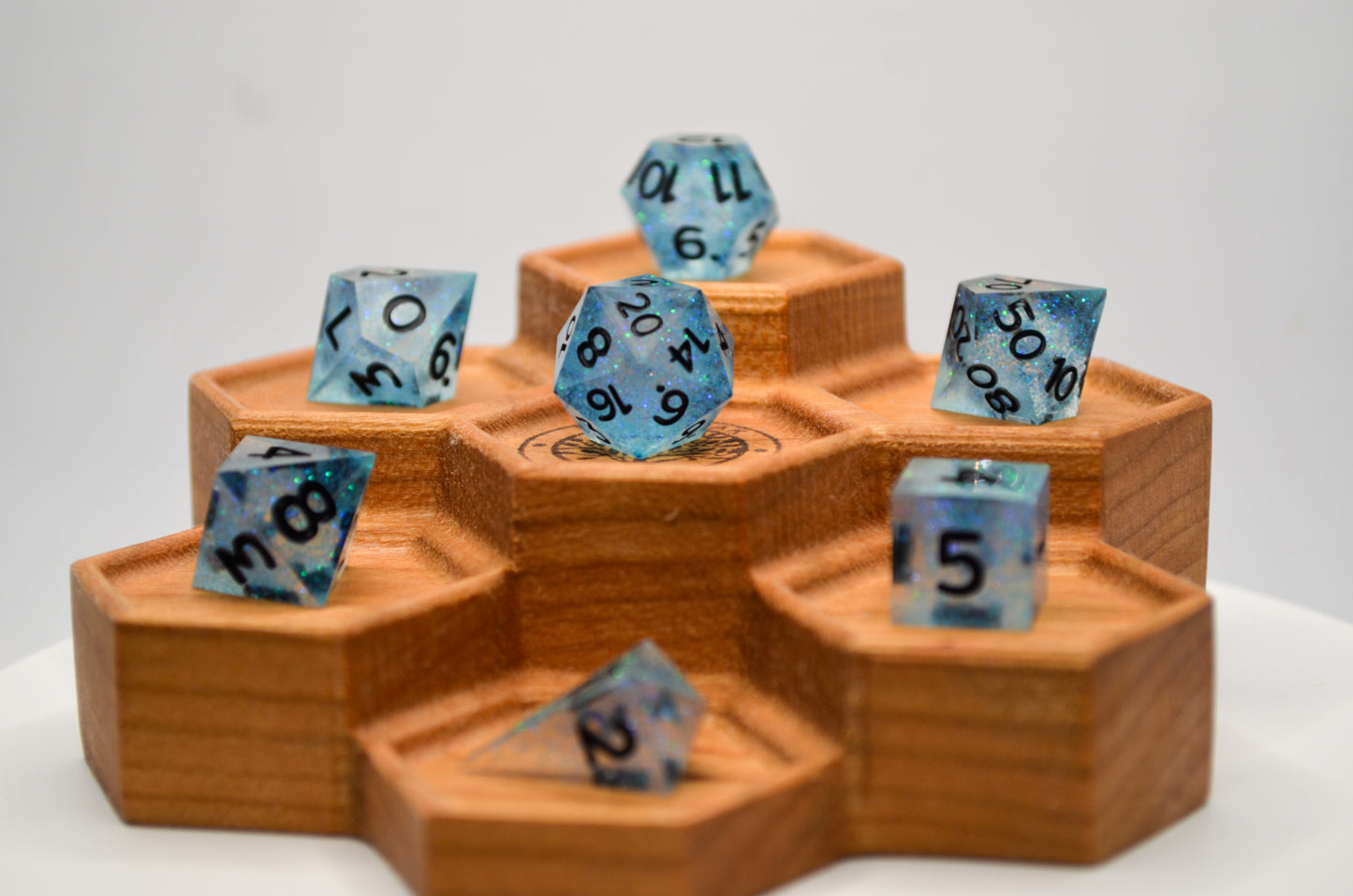 Blue Glitter Mini 7 Piece Dice Set