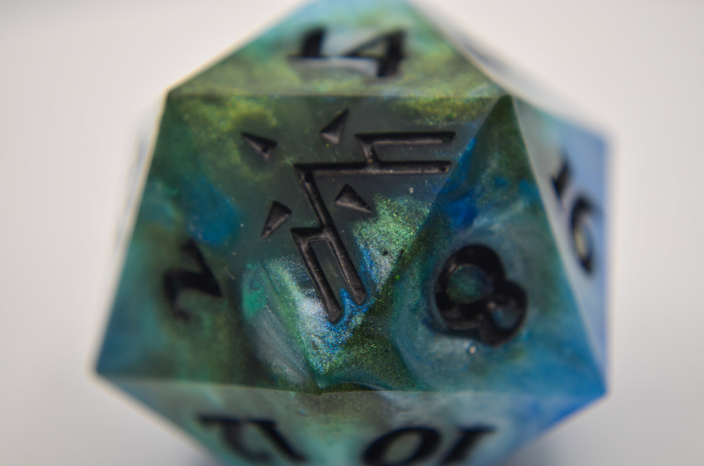 Blue and Green 30 mm Giant D20
