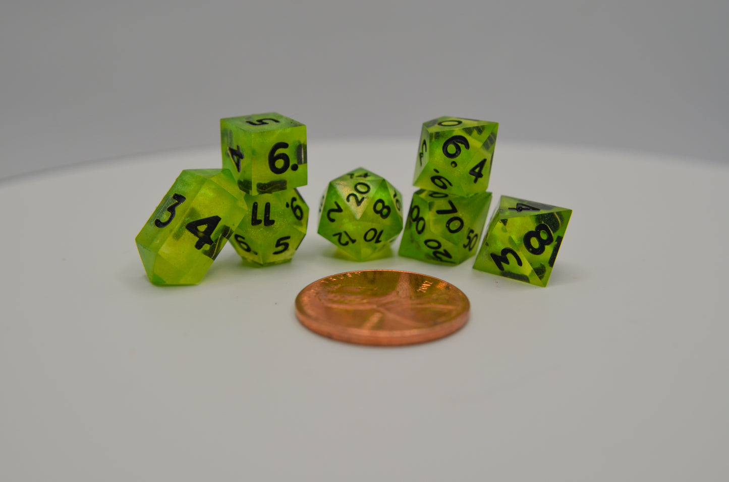 Bright Green Extra Mini Dice Set