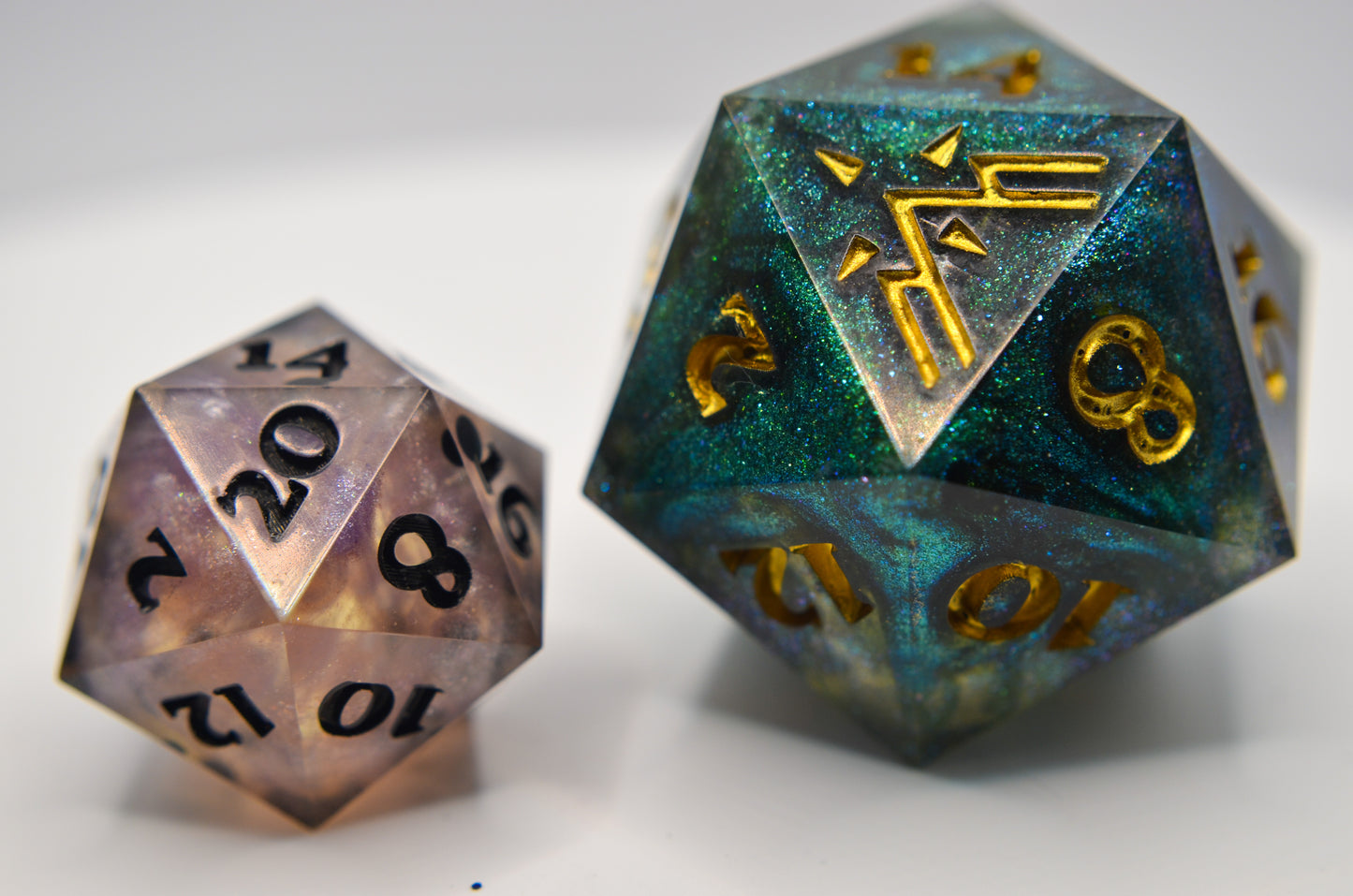 Teal Glitter Giant D20