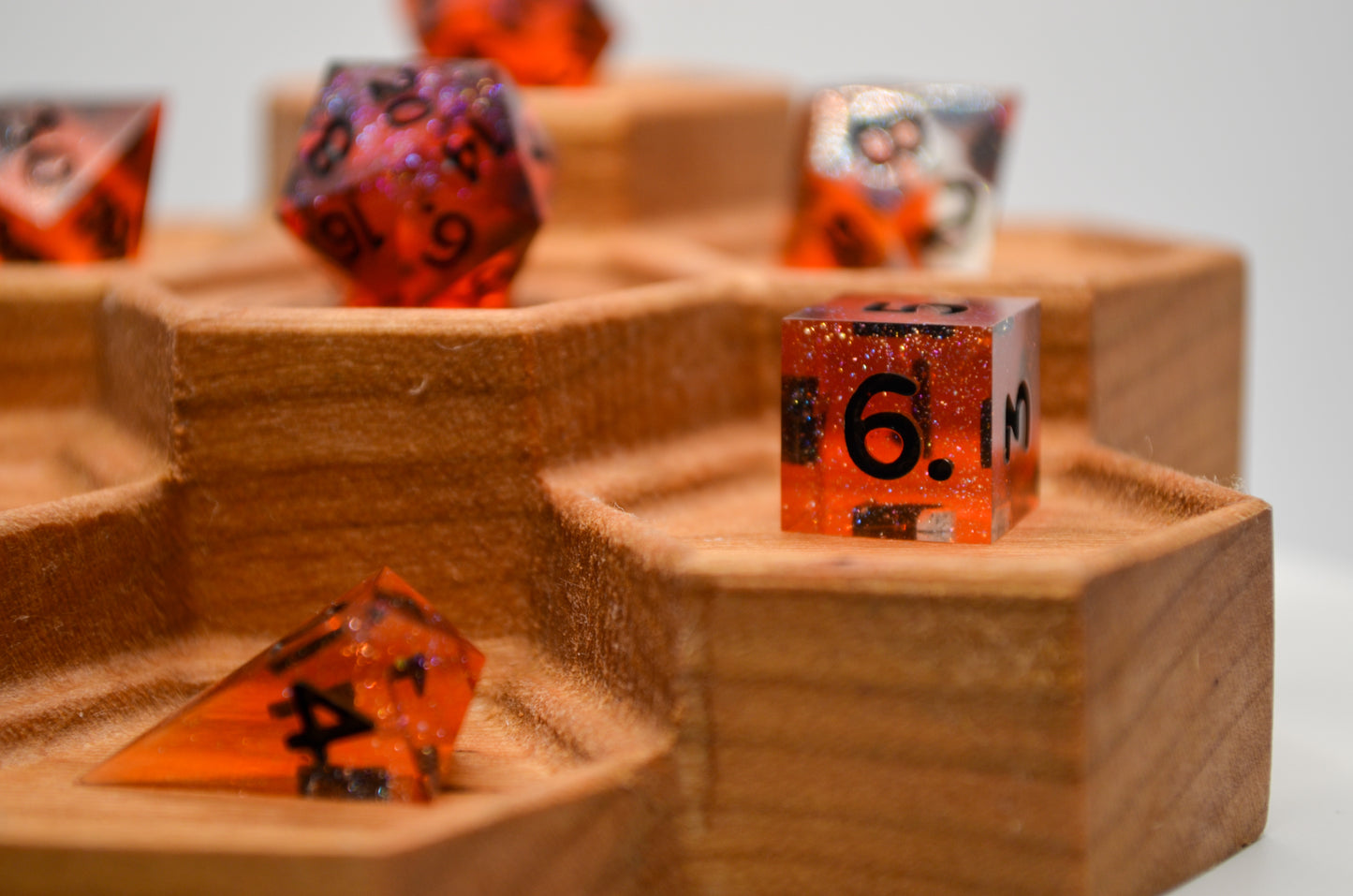 Red Glitter Mini 7 Piece Dice Set