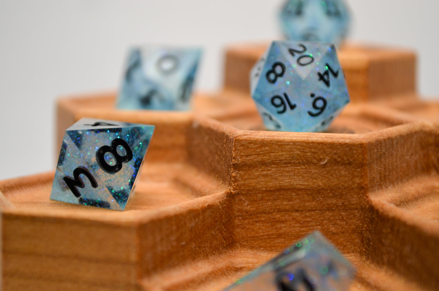Blue Glitter Mini 7 Piece Dice Set