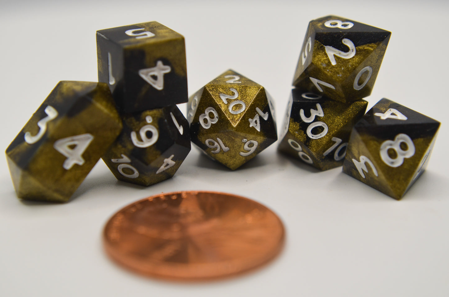 Black and Gold Extra Mini Dice Set