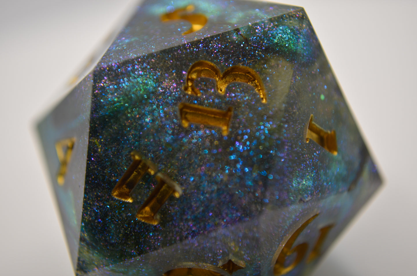 Teal Glitter Giant D20