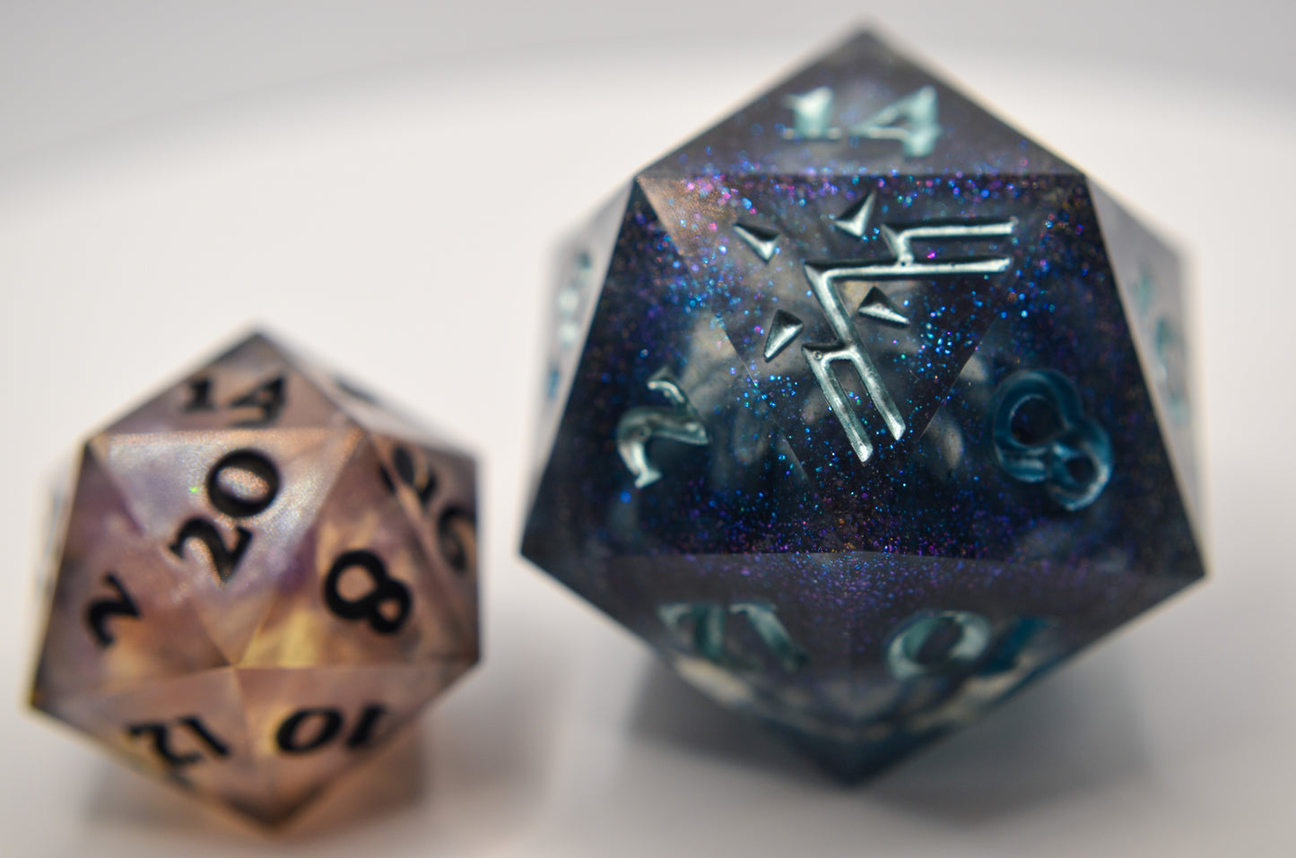 Galaxy Glitter Swirls Giant D20