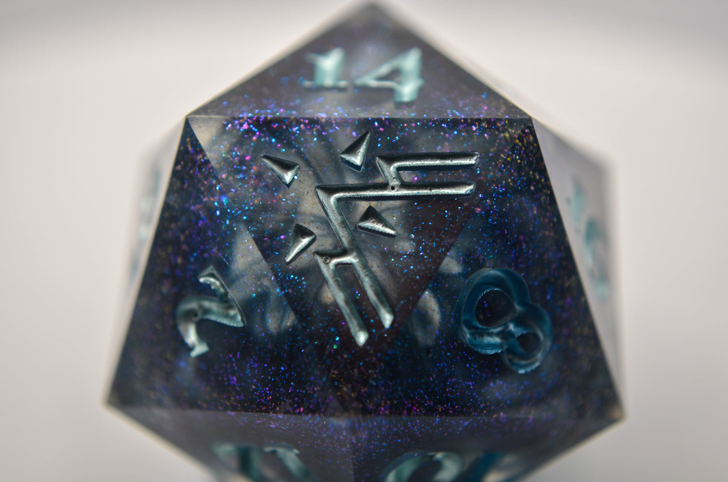 Galaxy Glitter Swirls Giant D20