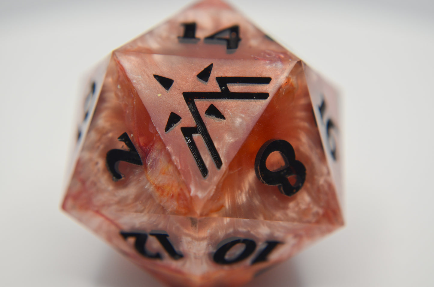 Swirls of Orange 30 mm Giant D20