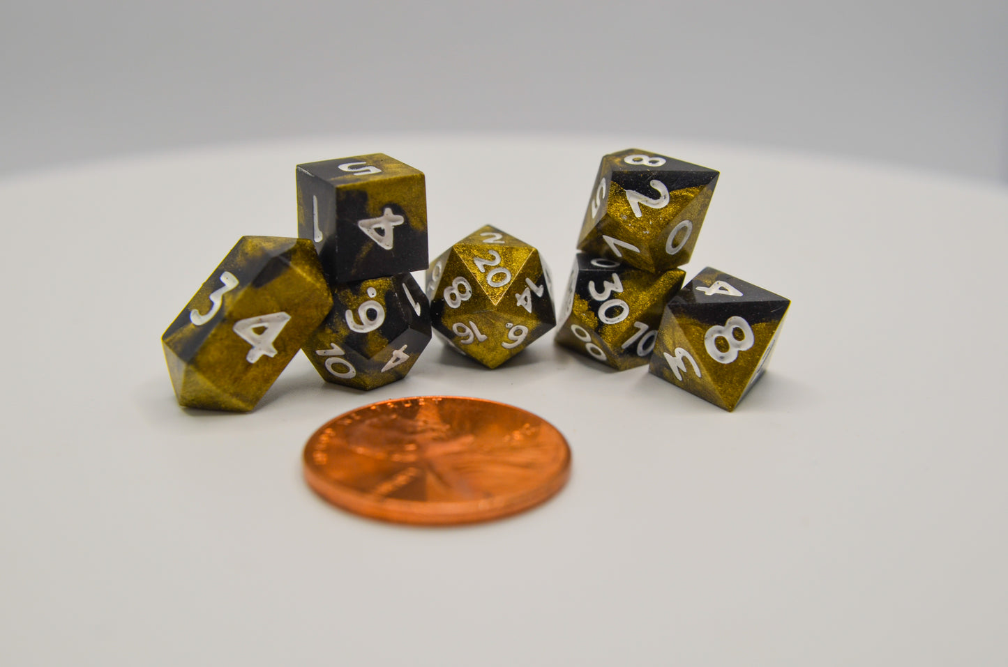 Black and Gold Extra Mini Dice Set