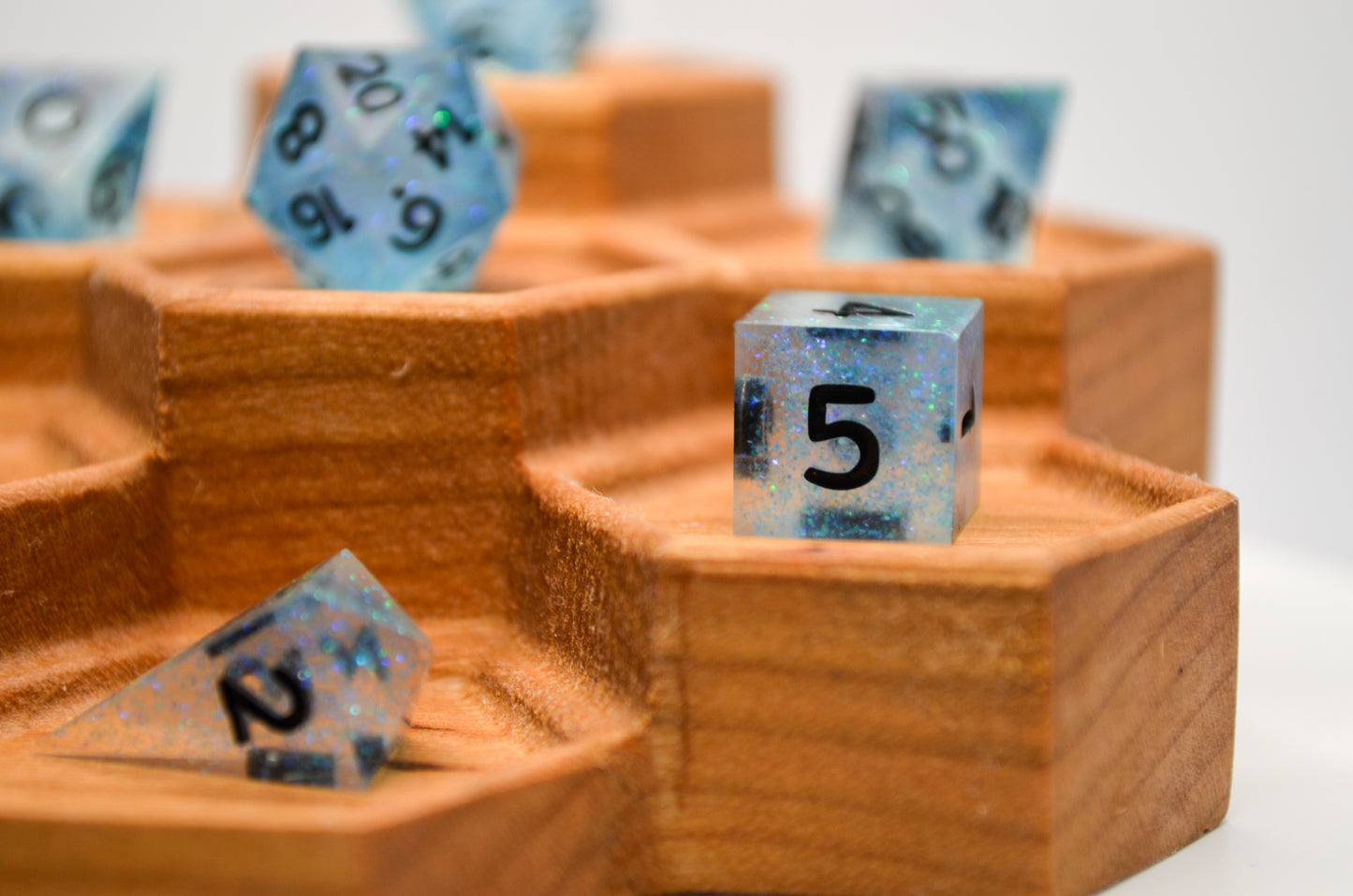 Blue Glitter Mini 7 Piece Dice Set