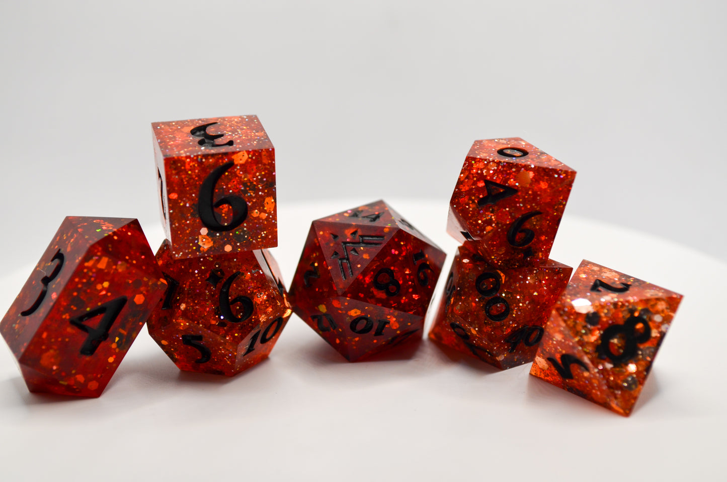 Burning Hands 7 Piece Dice Set