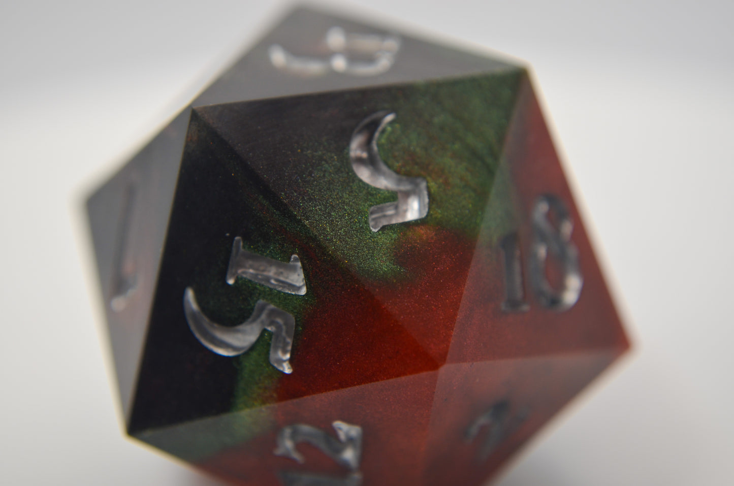 Red, Green, and Black Giant D20