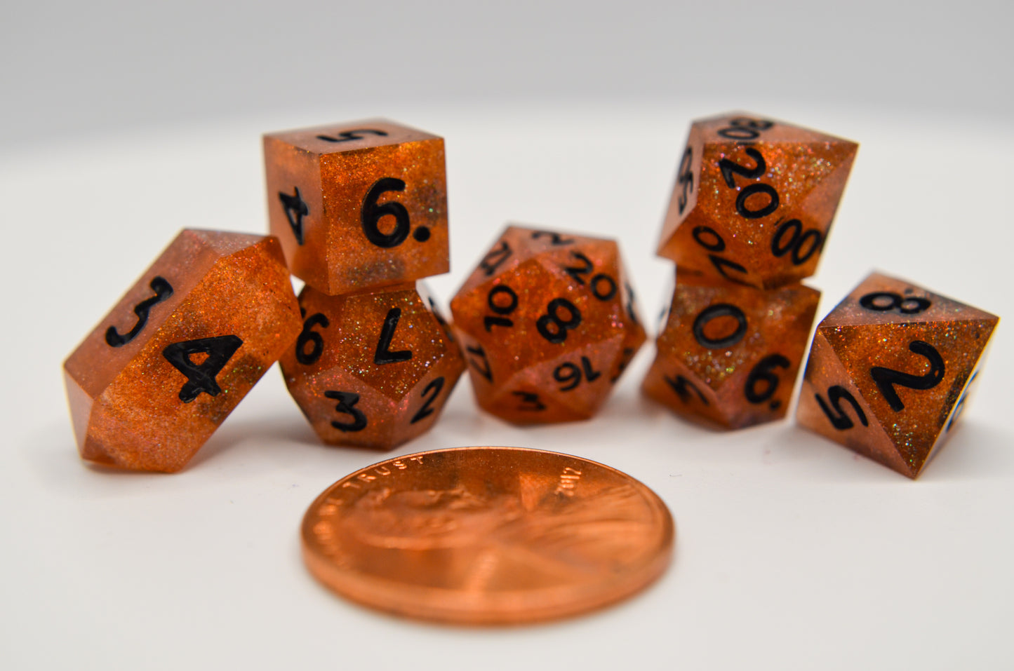 Copper and Glitter Extra Mini Dice Set