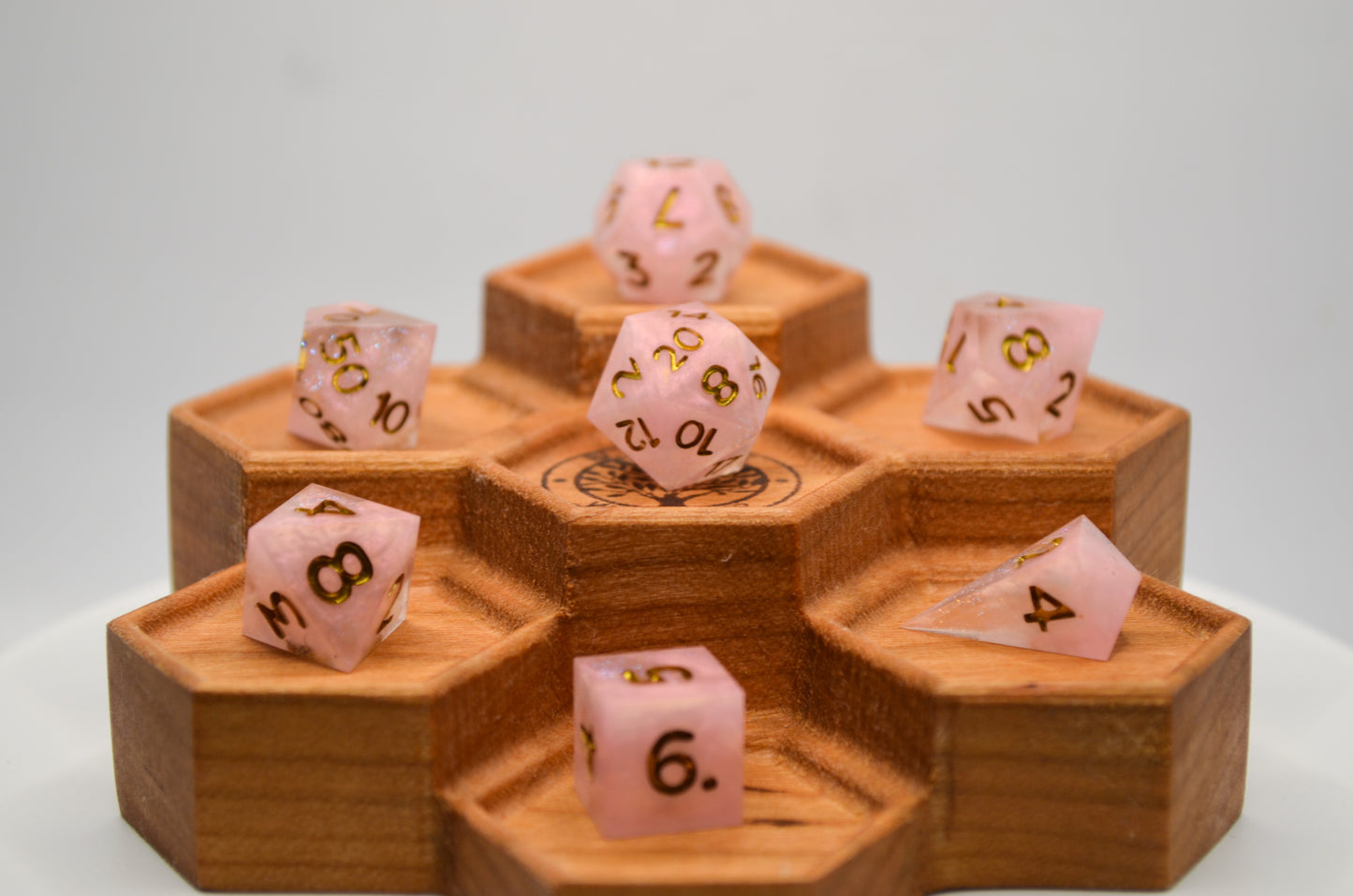Soft Pink Mini 7 Piece Dice Set