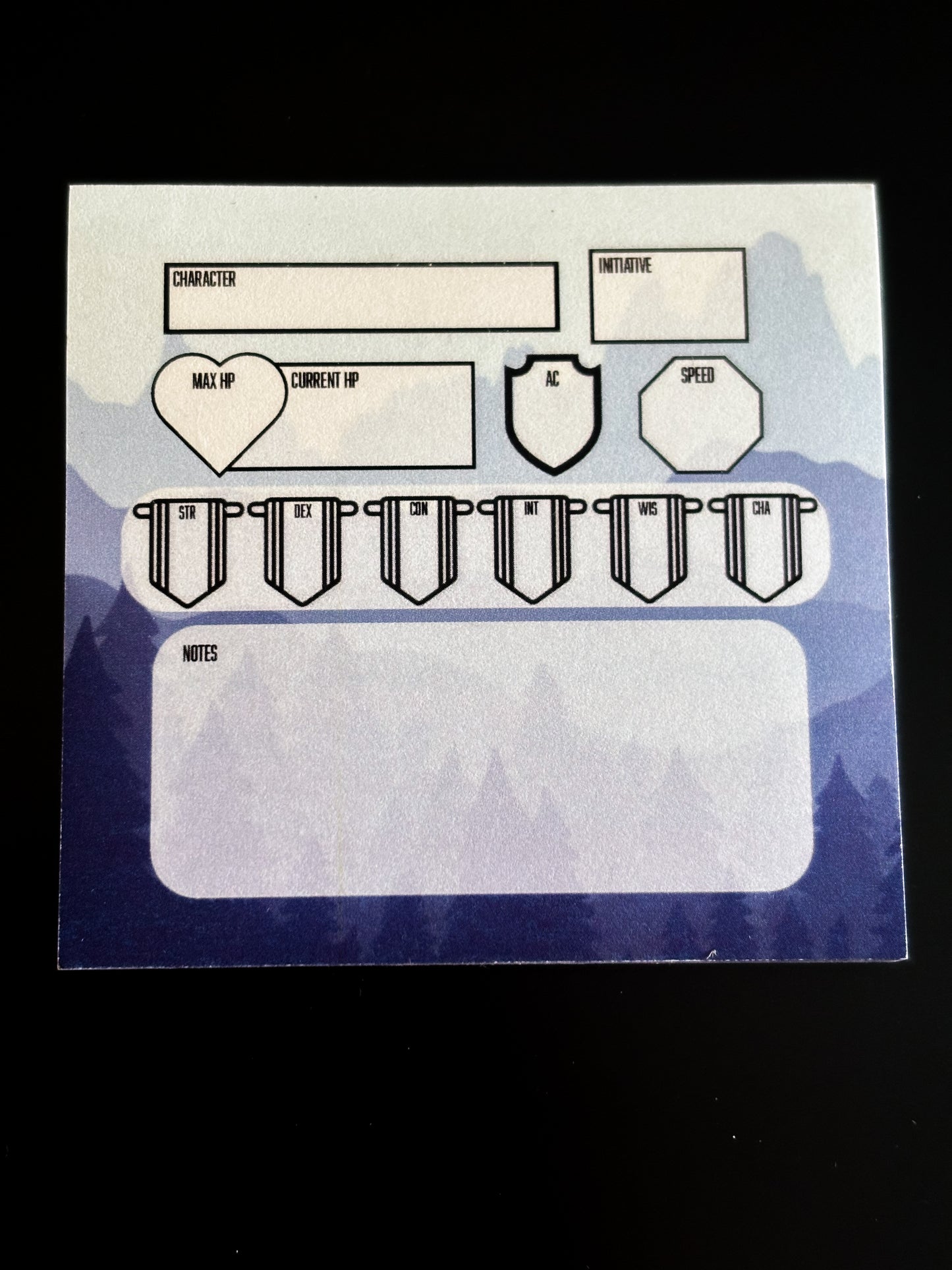 Character Sheet Sticky Note Pad
