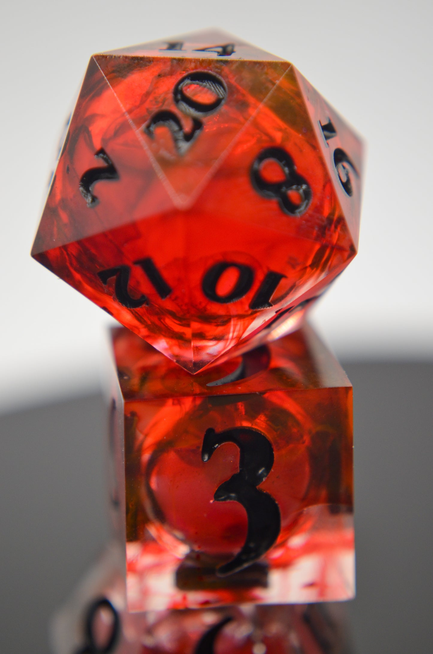 Blood Bath Liquid Core 9 Piece Dice Set