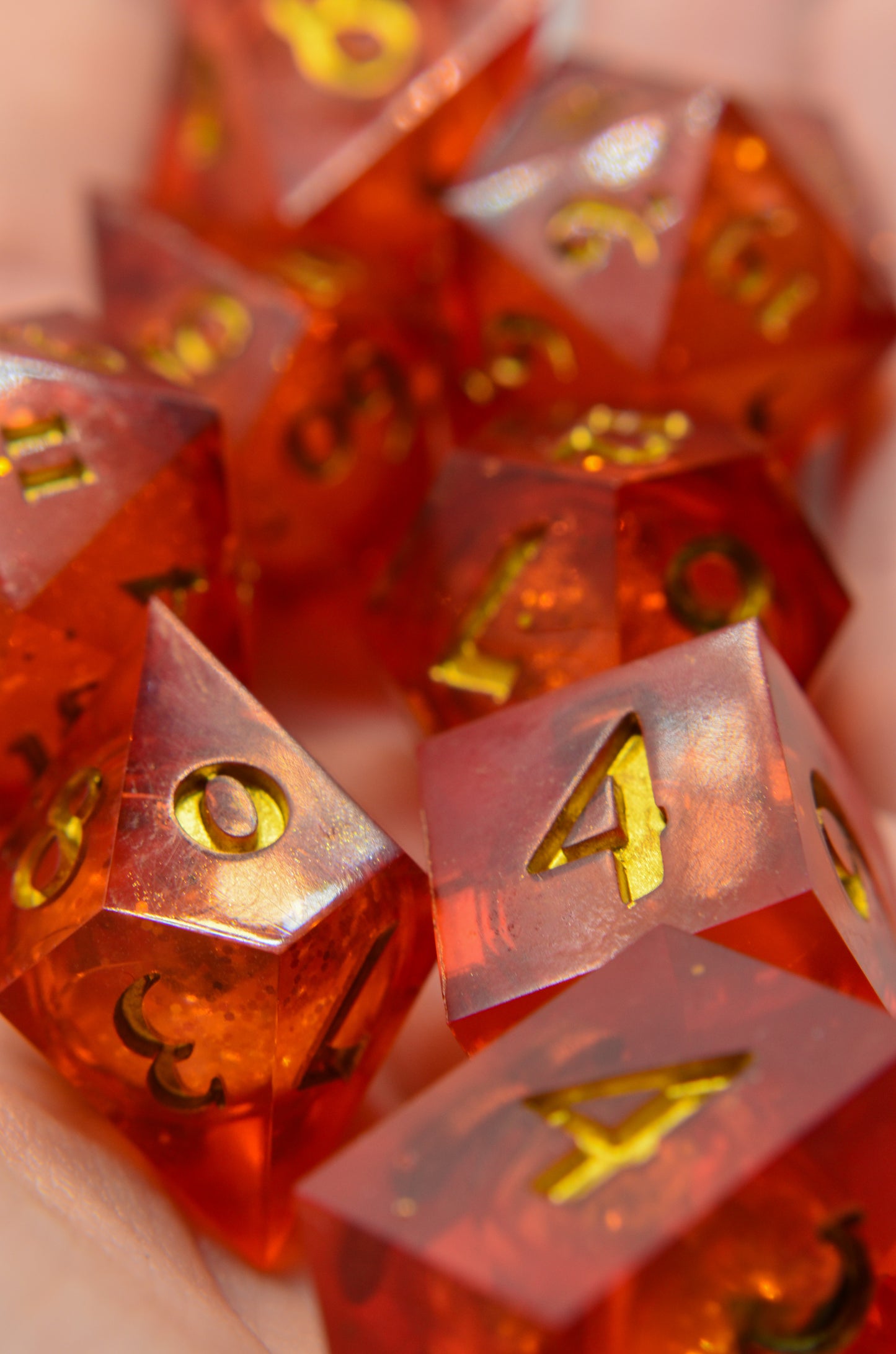 Fireball Liquid Core 9 Piece Dice Set