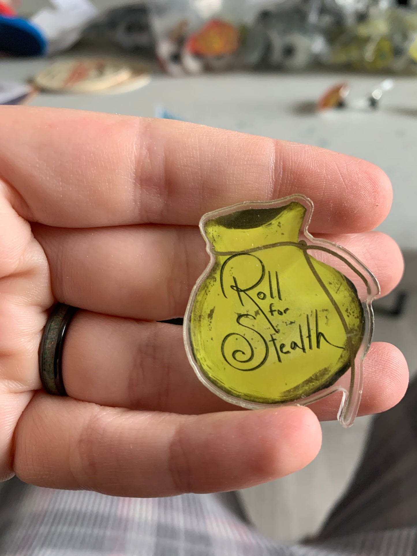 Roll for Stealth Acrylic Pin