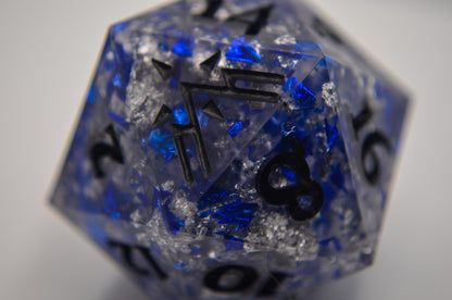 Sapphire and Silver Giant D20
