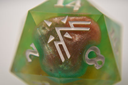 Teal and Pink 30mm Giant D20
