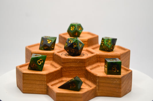 Green Mini 7 Piece Dice Set