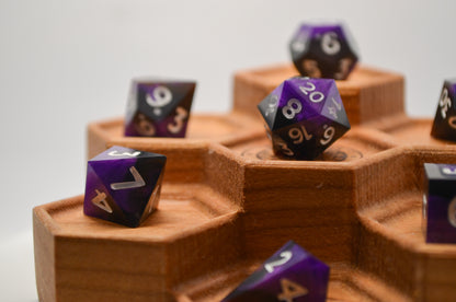 Purple and Black Mini 7 Piece Dice Set