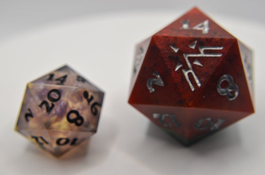 Red, Green, and Black Giant D20