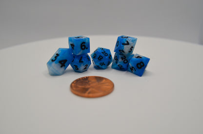 Blue and White Extra Mini Dice Set