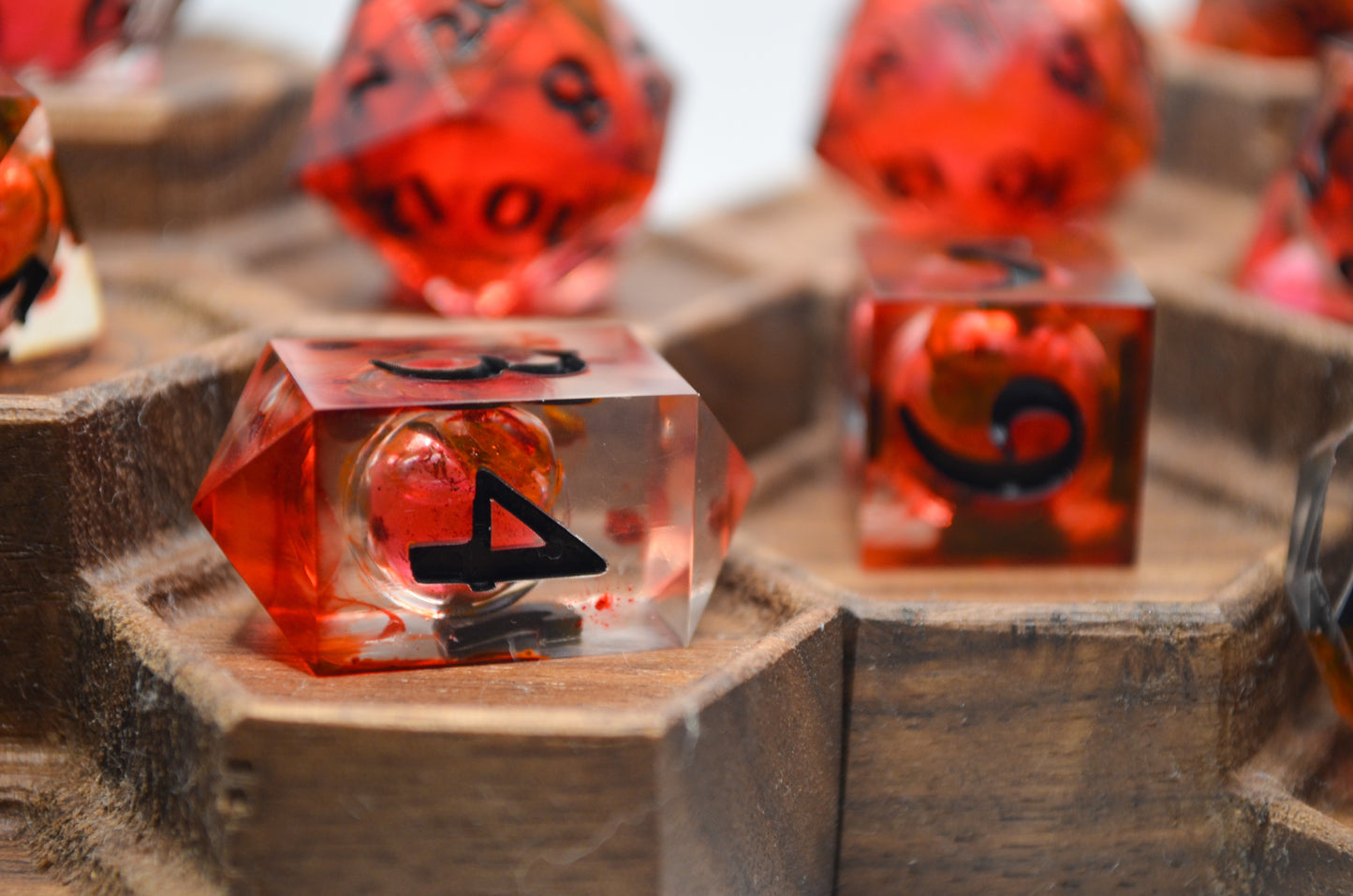 Blood Bath Liquid Core 9 Piece Dice Set