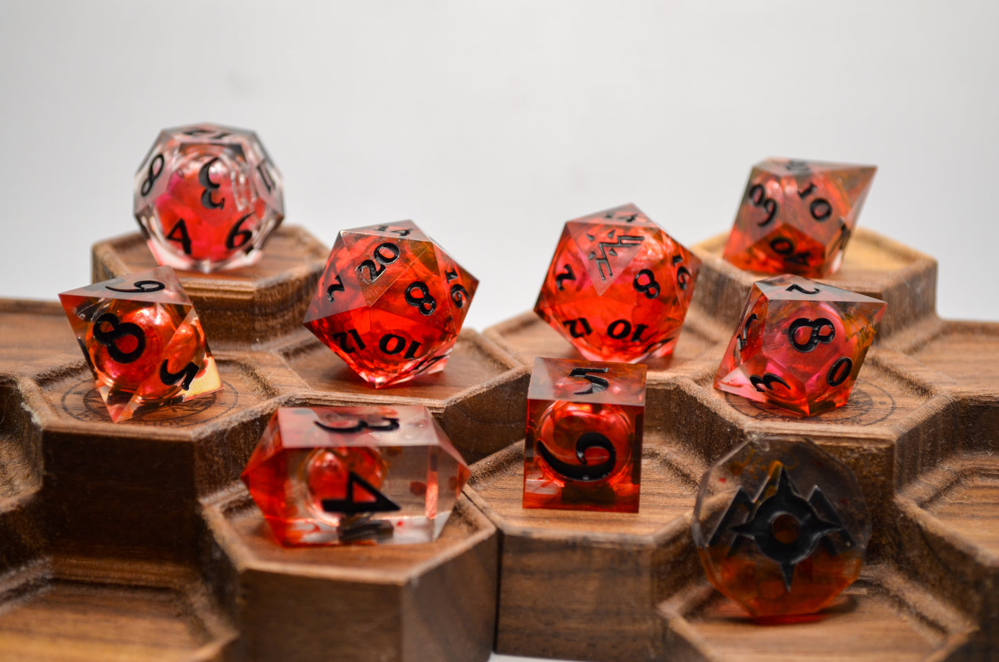 Blood Bath Liquid Core 9 Piece Dice Set