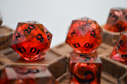 Blood Bath Liquid Core 9 Piece Dice Set