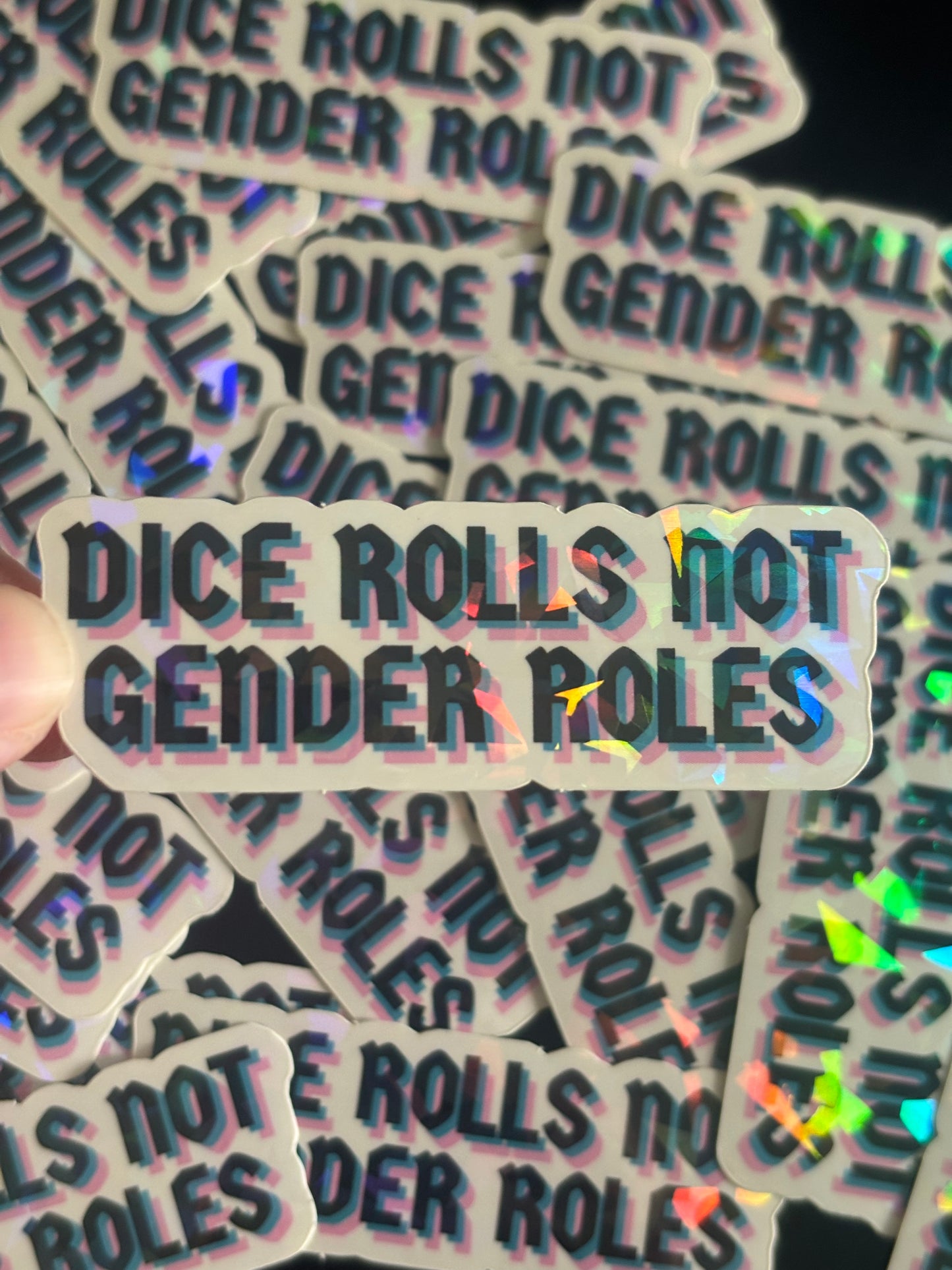Dice Rolls not Gender Roles Sticker