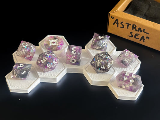 "Astral Sea" 9 Piece Dice Set