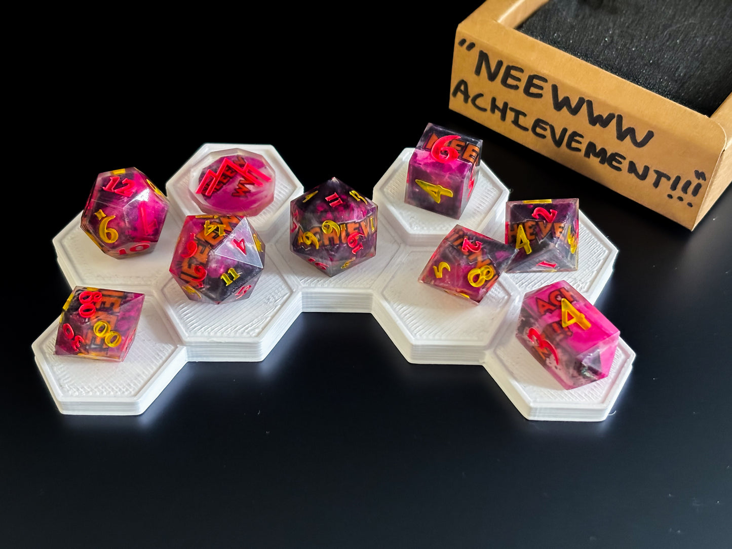 “NEEWW ACHIEVEMENT!!!" 9 Piece Dice Set