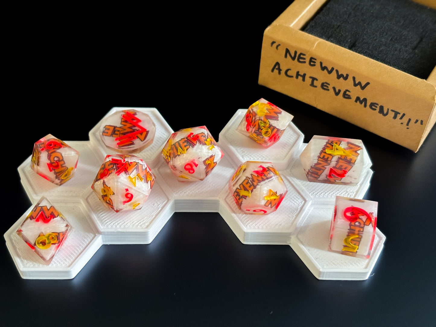 “NEEWW ACHIEVEMENT!!!" 9 Piece Dice Set