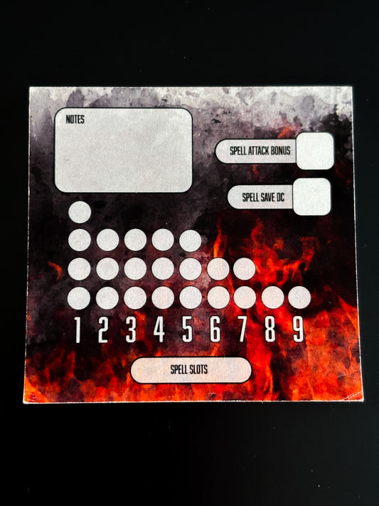 Fire Spell Slot Tracker Sticky Note Pad