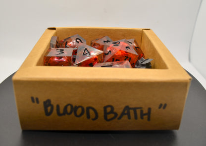Blood Bath Liquid Core 9 Piece Dice Set