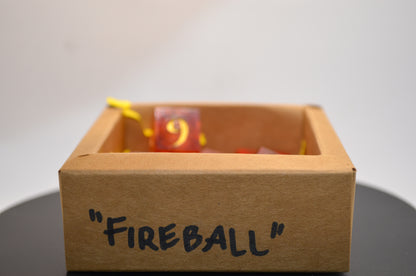 Fireball Liquid Core 9 Piece Dice Set