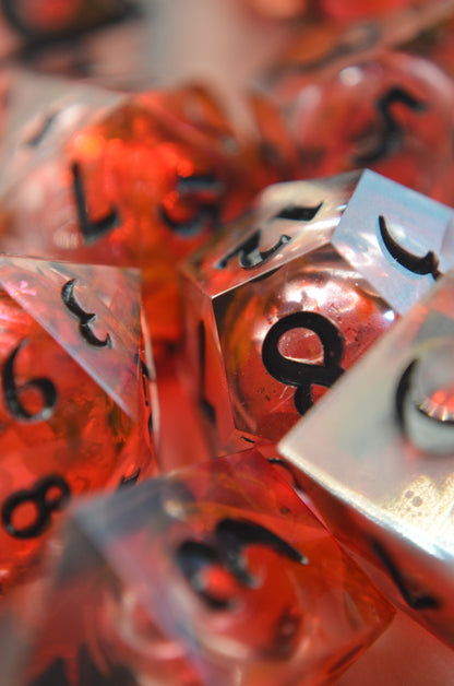 Blood Bath Liquid Core 9 Piece Dice Set