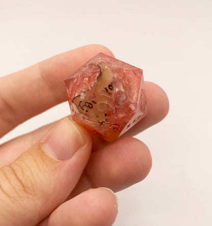 Fiery Hidden Message Custom Ink D20