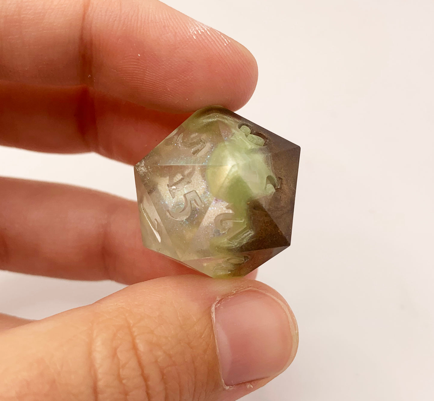 Sage Green and Brown Custom Ink D20