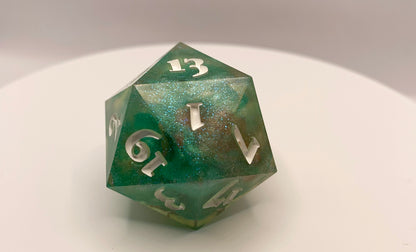 Teal and Pink 30mm Giant D20
